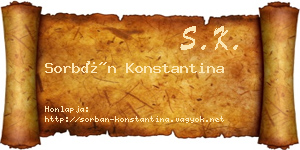 Sorbán Konstantina névjegykártya